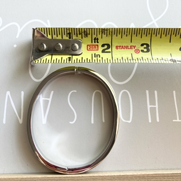 Silver Cubic Zirconia Cuff Bracelet Bangle - Picture 6 of 6